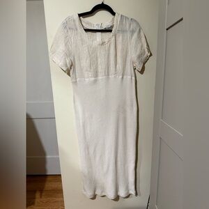 Express Tricot M Midi Linen Cotton Vintage Cottage Coastal Grandma Boho Neutral